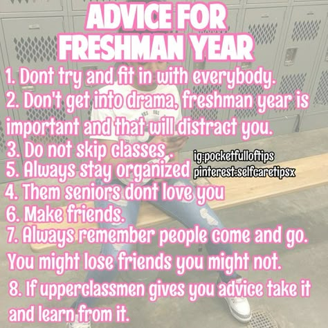 @natalia_vozna High School Tips For Girls Freshman Year, Back To School Freshman Year, Freshman Year Tips, High School Preparation, High School Prep, High School Help, Freshman Advice, Back To University, Freshman Tips