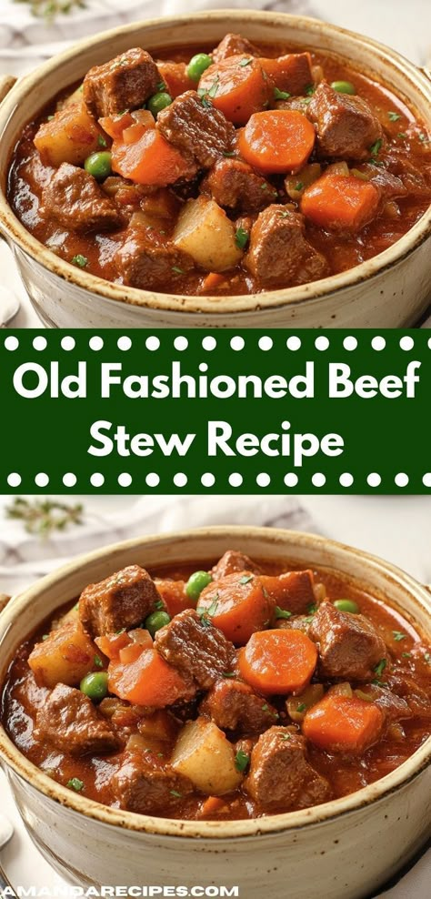 Searching for the ultimate comfort dish? This Old Fashioned Beef Stew is a delicious blend of flavors, making it one of the best casserole recipes for dinner. It’s perfect for family gatherings or chilly evenings. Dinty Moore Beef Stew, Best Beef Stew Recipe, Old Fashioned Beef Stew, Beef Stew Stove Top, Beef Stew Meat Recipes, Easy Beef Stew Recipe, Ground Recipes, Beef Potatoes, Easy Beef Stew