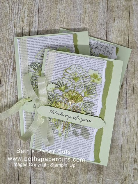 Ginkgo Branch by lizzier at Splitcoaststampers Ginkgo Branch, Lots Of Layers, Specialty Paper, Basic Grey, Pretty Cards, Floral Cards, Stamping Up, White Ink, Stampin Up Cards