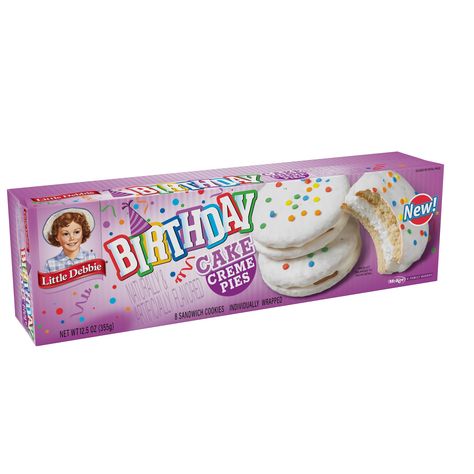 Buy Little Debbie Family Pack Birthday Cake Creme Pies at Walmart.com Louisiana Crunch Cake, Bakery Snacks, Candy Cookie Cake, Cotton Candy Cakes, Cookies Bakery, Candy Toppers, Second Birthday Cakes, Debbie Snacks, M&m's Chocolate