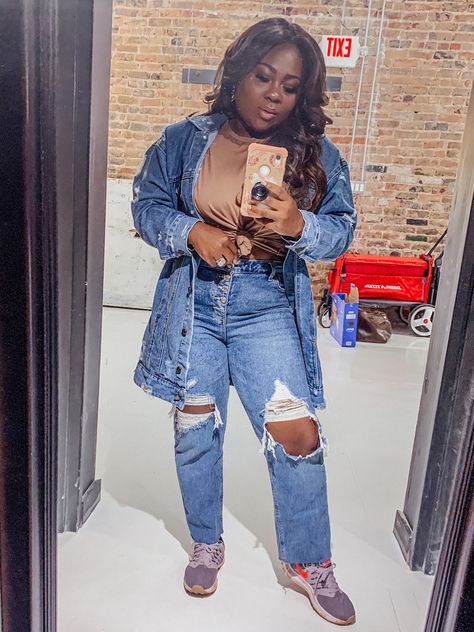 Black Bloggers, Distressed Jean Jacket, Casual Friday, Shopping App, Baby Cold, Ripped Jean, Autumn Winter Fashion, Jean Jacket, Straight Leg Jeans