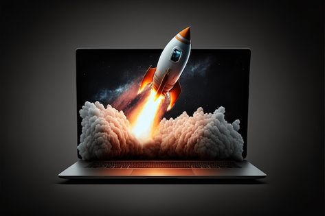 Laptop Ads Design, Laptop Poster Design, Laptop Images, Blockchain Design, Laptop Pictures, Rocket Poster, Launch Website, Animation Photo, Macbook Pro Wallpaper