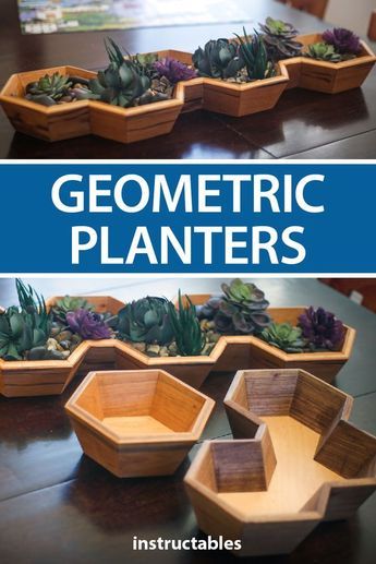 Diy Planters Indoor, Wood Succulent Planter, Cnc Router Projects, Succulent Planter Diy, Router Projects, Geometric Planter, Succulent Planters, Wood Shop Projects, Cnc Projects