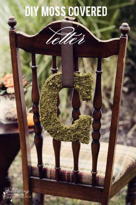 DIY Moss Covered Letter tutorial Moss Covered Letters, Letter Tutorial, Moss Letters, Diy Moss, Moss Covered, October Wedding, Woodland Wedding, Decor Accents, Monogram Letters