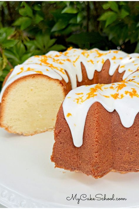 Orange Coconut Pound Cake Orange Coconut Cake Recipes, Orange Coconut Cake, Orange Pound Cake Recipe, Holiday Breads, Coconut Pound Cake, Orange Cakes, My Cake School, Pound Cake Glaze, Best Pound Cake Recipe