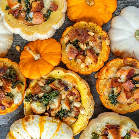 Stuffed Mini Pumpkins How To Cook Mini Pumpkins, Stuffed Mini Pumpkin Recipes, Stuffed Mini Pumpkins, Christmas Keto, Heath Food, Ciabatta Roll, Fall Dinners, Oven Temperature, Thanksgiving 2020