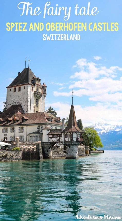 Spiez and Oberhofen are two medieval castles by Lake Thun in Switzerland. Oberhofen is more contemporary whereas Spiez is more historic. They are both super interesting to visit, especially on the same trip because it gives you perspective and background info about the area and history. Oberhofen Castle Switzerland, Spiez Switzerland, Switzerland Holiday, Thun Switzerland, Lake Thun, Medieval Castles, Breathtaking Places, Fairytale Castle, Switzerland Travel