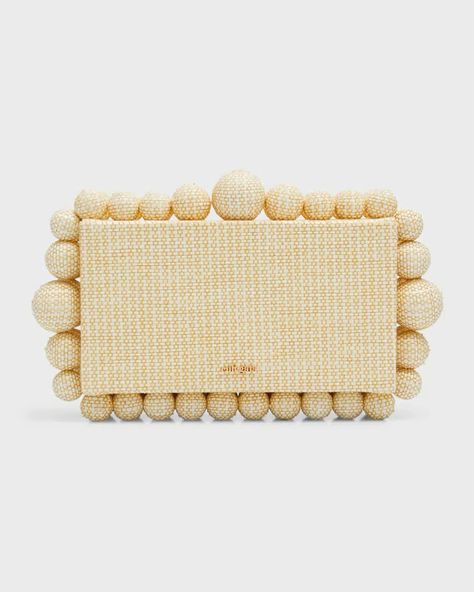 The 24 Best Designer Raffia Bags For Summer - PurseBlog Cult Gaia Clutch, Cult Gaia Bag, Raffia Clutch, Summer Clutch, Messenger Bag Backpack, Raffia Bag, Cult Gaia, Beaded Trim, Work Bags