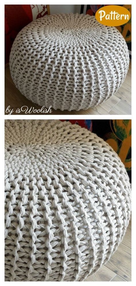 Knitted Ottoman Pouf Pattern, Ottoman Knitting Pattern, Knit Floor Pillow, Crochet Ottoman Pouf, Crochet Bean Bag Pattern, Crochet Floor Pouf Pattern Free, Crochet Ottoman Pattern Free, Crochet Pouf Pattern Free, Cave Airbnb