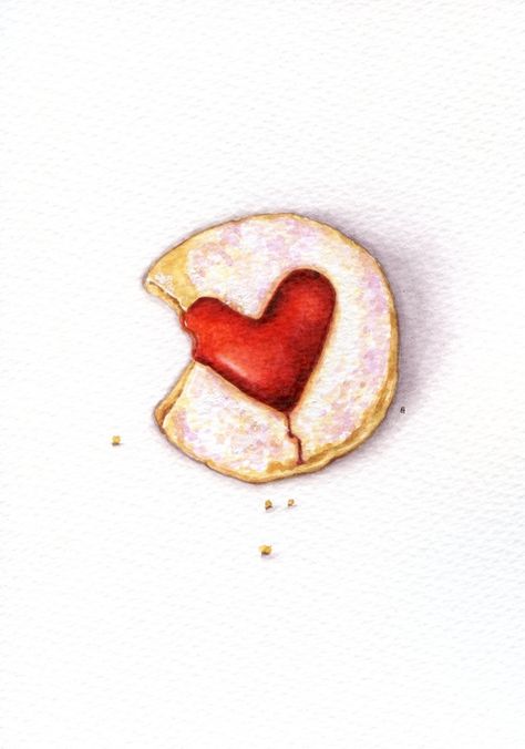 Cookie Drawing, Watercolor Cookies, Jam Sandwich, Watercolor Food Illustration, Vintage Sweets, Sandwich Cookie, Dessert Illustration, Recipe Drawing, Watercolor Cake