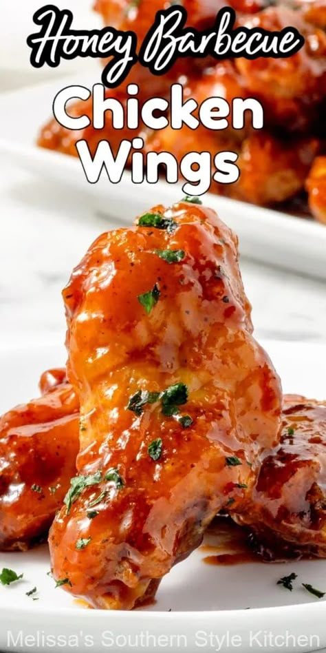 Honey Barbecue Chicken Wings, Honey Barbeque Chicken, Superbowl Treats, Honey Barbecue Chicken, Honey Barbeque Sauce, Honey Chicken Wings Recipe, Wings Recipe Oven, Chicken Wings Air Fryer, Wings Air Fryer