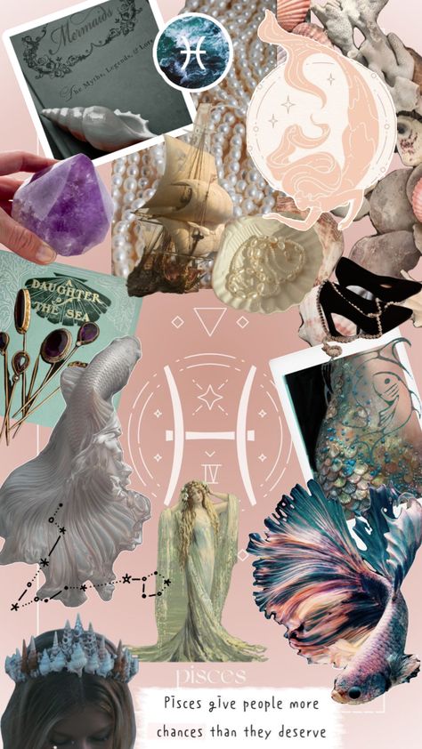 Pisces Moodboard, Pisces Vibes, Ethereal Core, Pisces Rising, Pisces February, Siren Aesthetic, Art 2023, Zodiac Signs Pisces, Astrological Signs