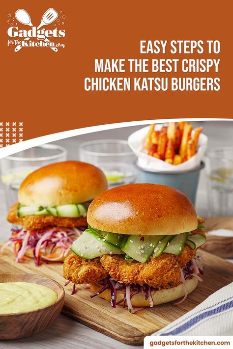 Crispy Chicken Katsu, Curry Burger, Katsu Burger, Best Crispy Chicken, Katsu Chicken, Burger At Home, Japanese Chicken, Chicken Burgers Recipe, Chicken Katsu