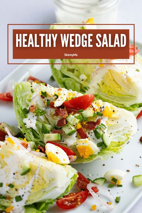 Healthy Wedge Salad Wedge Salad Dressing, Wedge Salad Recipes, Wedge Salad, Cookout Food, Veggie Salad, Favorite Side Dish, Salad Ingredients, Healthy Salad Recipes, Delicious Healthy Recipes