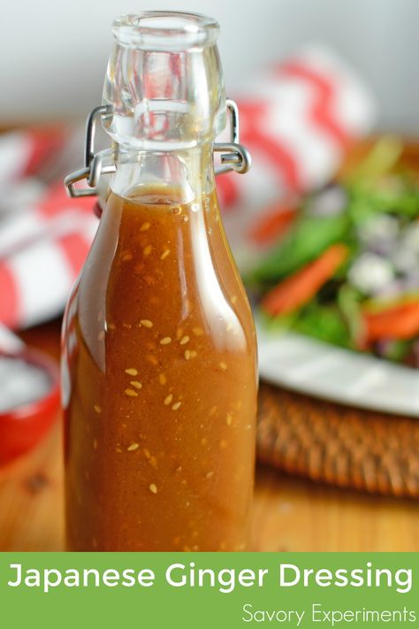 Japanese Ginger Dressing is a copycat recipe of many Japanese steakhouses like Benihana and Kobe. Sweet ginger and sesame can be a salad dressing or marinade. Asian Ginger Dressing, Japanese Salad Dressing, Ginger Asian, Asian Salad Dressing, Steakhouse Recipes, Ginger Salad Dressings, Japanese Ginger, Japanese Steakhouse, Vegan Salads