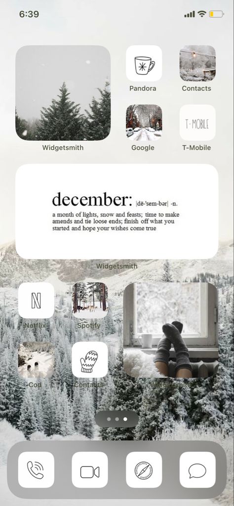 Christmas Iphone Layout Ideas, Winter Iphone Widgets, Home Screen Layout Iphone Winter, Homescreen Ideas Christmas, Home Screen Christmas, Aesthetic Christmas Homescreen, Winter Iphone Layout, Christmas Phone Theme Aesthetic, Christmas Homescreen Layout