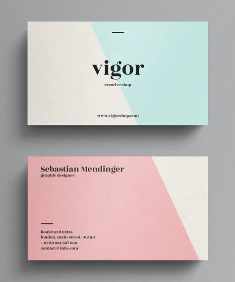 Pastel Business Cards, Business Card Template Psd, Creative Shop, Simple Business Cards, Visiting Card, Business Card Template Design, Modern Business Cards, Visiting Cards, Business Card Template