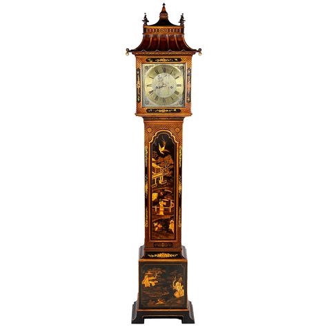 Modern Grandfather Clock, Grandmother Clock, Antique Grandfather Clock, Red Chinoiserie, Chippendale Furniture, Marble Clock, Grandfather Clocks, Unusual Clocks, Art Deco Shapes