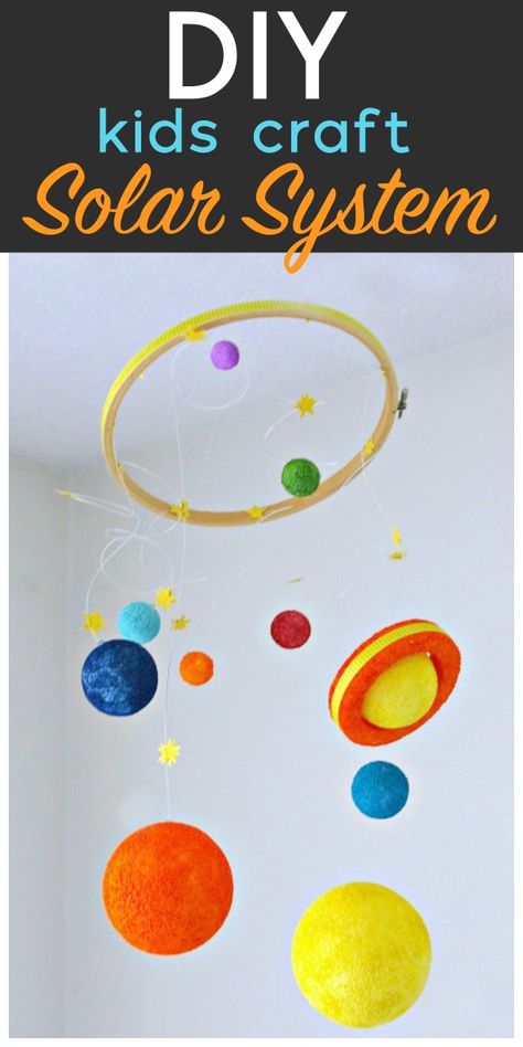 DIY Solar System Kids Craft | Styrofoam Kit | Crafts for Kids | Space Projects for Kids | DIY Space Mobile | TodaysCreativeLife.com Space Projects For Kids, Solar System Kids, Solar System Projects For Kids, Solar System Mobile, Space Art Projects, Diy Solar System, Planet Crafts, Solar System For Kids, Space Mobile