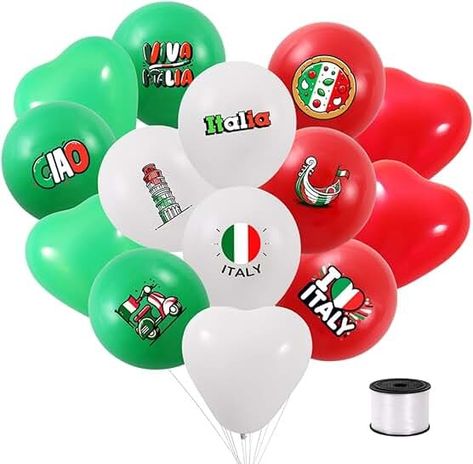 Amazon.com: Pizza Party Italy Party Decorations, Italian Pizza Party, Italian Birthday Party, Pizza Dinner Party, Italian Party Decorations, Italian Baby Showers, Italian Birthday, Italian Centerpieces, Italian Flag Colors