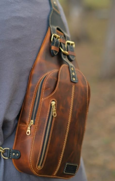 Leather Sling Bag Pattern, Leather Sling Bag Men, Pattern Leather Bag, Handmade Leather Bag Pattern, Sling Bag Pattern, Sling Bag Men, Leather Backpack For Men, Leather Bag Pattern, Leather Sling Bag