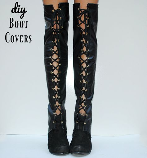 I love simple base pieces for Halloween or Cosplay that are versatile to wear for all types of costumes (and also as ... Diy Steampunk Boots, Diy Spats Pattern, Cosplay Boot Covers, Boot Covers Diy, No Sew Cloak, Nyx Cosplay, Steampunk Spats, Diy Fashion Ideas, Diy Boots