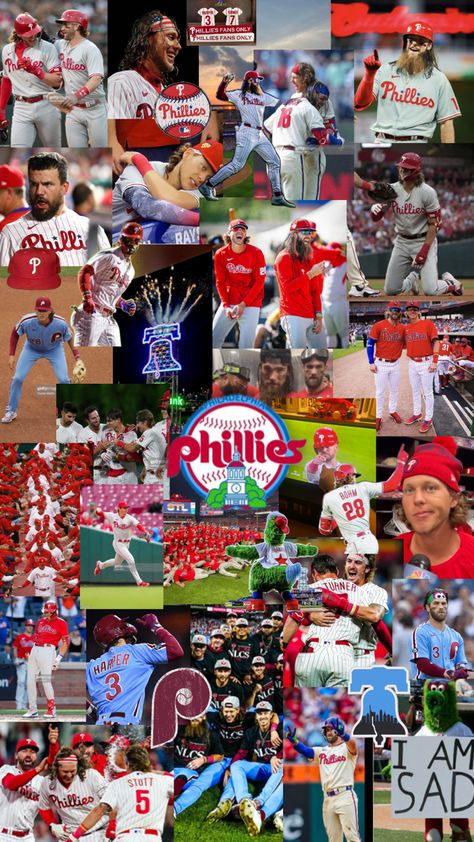 #phillies #phils #baseball #collage  #phillieswallpaper Phillies Poster, Phillies Wallpaper, Baseball Collage, Bryson Stott, Alec Bohm, Collage Wallpapers, Watch Wallpapers, Mlb Wallpaper, Philly Sports