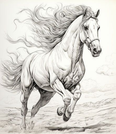 Drawing Of Horse, Printable Horse Coloring Pages, Horse Paintings Acrylic, Horse Outline, Drawing Horse, Horse Images, Abstract Horse Art, Horse Tattoo Design, Horse Art Drawing