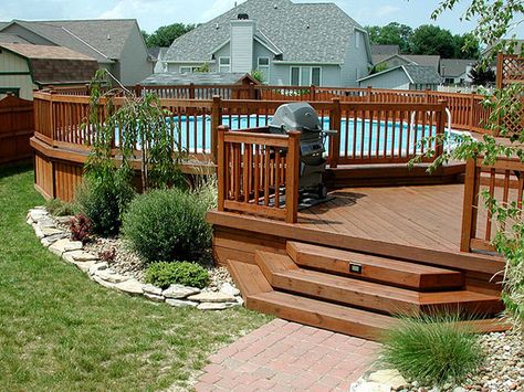 Ideas De Piscina, Best Above Ground Pool, Swimming Pool Decks, Swimming Pool Landscaping, Garden Swimming Pool, Above Ground Pool Landscaping, Above Ground Pool Decks, Deck Builders, Above Ground Swimming Pools