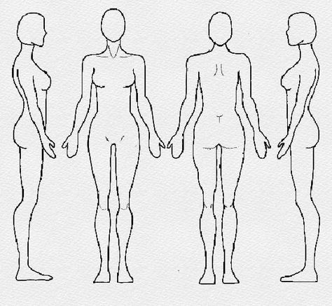 Blank Body Template Female, Female Body Template, Character Design Template, Female Template, Body Template, Body Form, Human Form, Black Characters, Creative Things