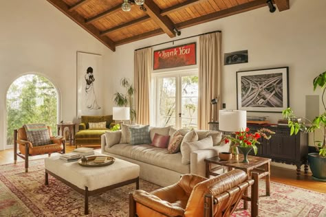 Tour Troian Bellisario and Patrick J. Adams’s Eclectic Spanish Colonial Revival Home | Architectural Digest Spanish Living Room, Spanish Home Decor, Adams Homes, Clad Home, Troian Bellisario, Spanish Style Home, Colonial Revival, Spanish House, Spanish Colonial