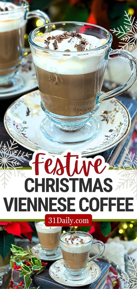 Viennese Coffee, Easy Holiday Treats, Christmas Food Gifts, Coffee Recipe, Party Food And Drinks, Holiday Recipes Christmas, Coffee Dessert, Easy Treats, Festive Treats