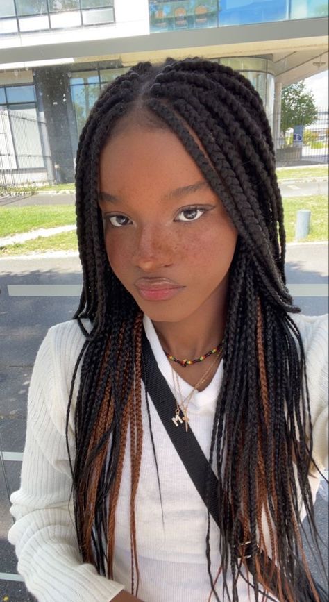 Cute Box Braid Color Combinations, Trendy Braids Black Women, Straight Braids For Black Women, Black Ppl Hairstyles, Braided Hairstyles For Black Women Box Braids, Hair Styles Black Girls Ideas Braids, Black People Hairstyles Braids, Latest Hairstyles For Black Women, Braid Ideas For Black Women