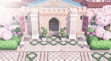 Acnh Romantic Area, Pink Road Acnh, Acnh Entrance Ideas Fairycore, Acnh Entrance Designs Pink, Acnh Angelcore, Acnh Princesscore, Acnh Pink Entrance, Elegant Core Acnh, Acnh Coquette