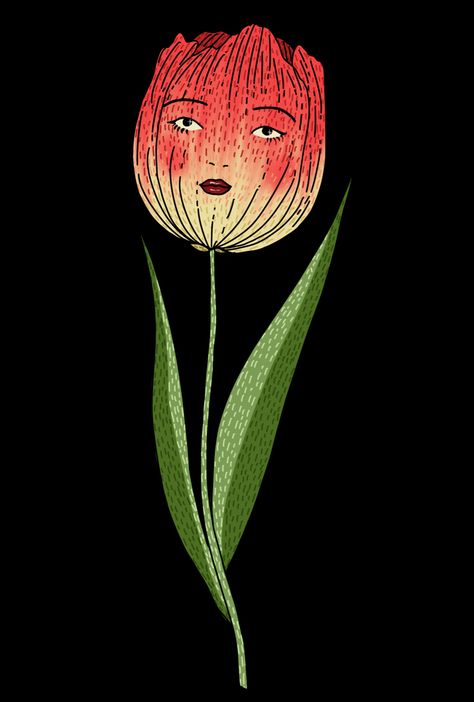 Illustration tulip drawing procreate art artist Fairytale Drawings, Tulip Illustration, Surreal Flowers, Tulip Drawing, Class Art Projects, Drawing Procreate, Tulips Art, Birth Flower Tattoos, Procreate Art