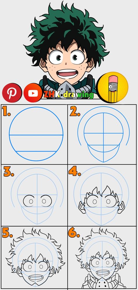 Subscribe to my channel for more tutorial #deku #midoria #myheroacademia #anime #drawings #draw #animedrawing Deku Drawing Step By Step, Deku Face Drawing, Midoriya Drawing, Izuku Midoriya Drawing, Deku Drawing Sketch, Best Drawing, How To Draw Deku, Deku Drawing, Learn To Draw Anime