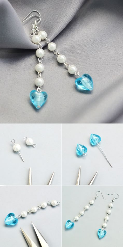 Spring Handmade Earrings, Easy Earring Ideas, Simple Diy Earrings Ideas, Earing Diy Beads, Handmade Earrings Ideas Beads, Diy Earrings Easy How To Make, Making Earrings With Beads, Handmade Earring Ideas, Handmade Earrings Ideas Diy