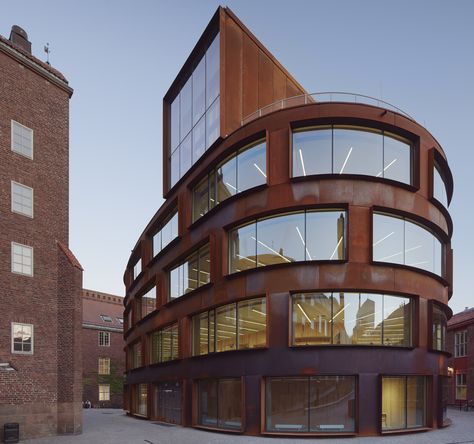 KTH School of Architecture / Tham & Videgård Arkitekter Tham Videgård, Swedish Architecture, Weathering Steel, School Of Architecture, School Building, Corten Steel, Brick Building, School Architecture, Contemporary Architecture