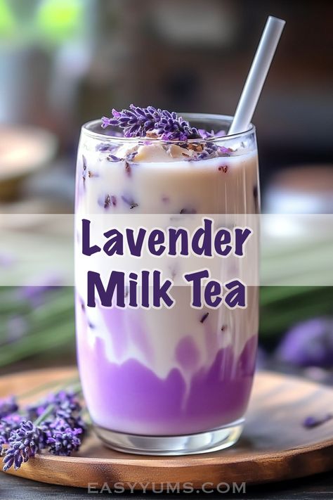 Indulge in the calming and floral notes of Lavender Milk Tea. This soothing drink is perfect for unwinding and savoring the delicate lavender flavor combined with smooth milk tea. A true treat for the senses! 🍵🌸 Lavender Drink Recipes, Milk Tea Flavors, Lavender Milk Tea, Lavender Flavor, Caleb Martin, Lavender Milk, Tea With Milk, Herbal Drink, Hello My Friend