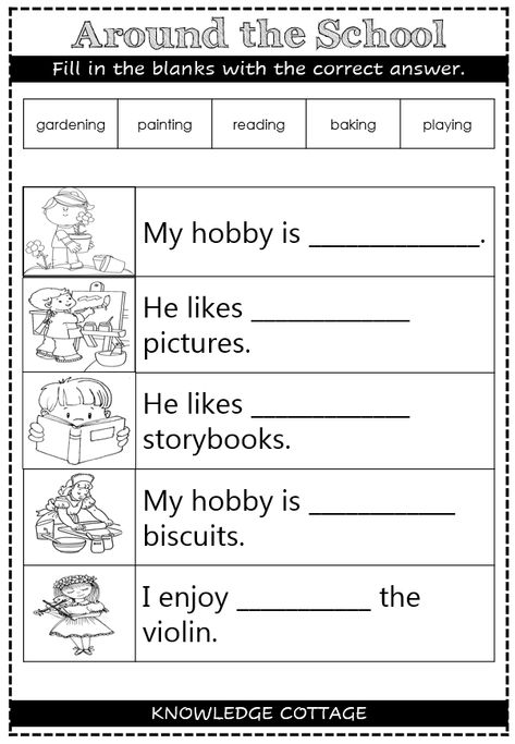 MY HOBBY WORKSHEET YEAR 1 Hobbies Worksheet For Kindergarten, Year 1 English Activities, Hobbies Worksheet English, Hobbies Worksheet For Kids, Ks1 Activities, Kindergarten English Worksheets, Year 1 English, English Tutor, Nursery Worksheets