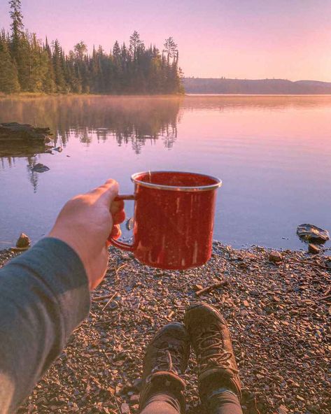 morning coffee at camp in the boundary waters of minnesota Backpacking Places, Backpacking Destinations, Backpacking Trails, Hello Stranger, Backpacking Trips, Midwest Travel, Day Backpacks, Thru Hiking, Backpacking Travel