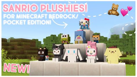 (Bedrock)‎♡‧₊˚ Sanrio Plushies Add-on! ‎♡‧₊˚ Minecraft Texture Pack Cute Bedrock Minecraft Seeds, Cute Minecraft Mods For Bedrock, Cit Minecraft, Sanrio Minecraft, Bedrock Minecraft Mods, Minecraft Bed, Minecraft Modpacks, Minecraft Seeds 1.21 Bedrock, Minecraft Addons