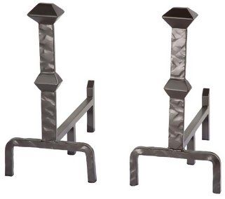 Forest Hill hand forged fireplace andirons, crafted by the American ironworkers of Stone County Ironworks. Fireplace Andirons, Wrought Iron Furniture, Log Holder, Forest Hill, Copper Accents, Old Tools, Pot Rack, Iron Furniture, Chalk White