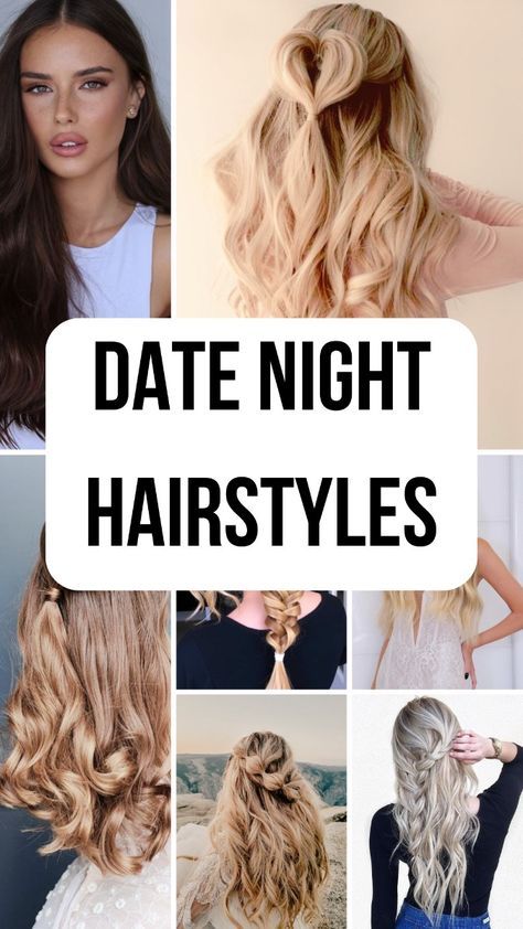 Cute Hairstyles For Date Night, Hair Styles For Date Night, Easy Date Night Hairstyles, Date Night Hairstyles Long, Date Night Hair Ideas, Christmas Hairstyles For Curly Hair, Hairstyles For Date Night, Hairstyles For Date, Quick Cute Hairstyles