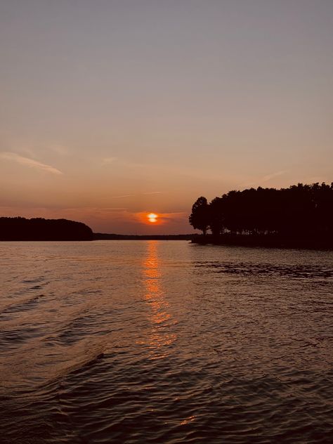 lake aesthetic || beautiful sunsets || aesthetic sunsets || photography || lake norman Lake Asthetic Picture, Nc Aesthetic, Lake Aesthetics Night, Peaceful Lake Aesthetic, Sunsets Aesthetic, Sunset Lake Aesthetic, Lake At Sunset, Lake Aesthetic, Lake Norman