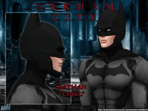 Arkham Origins Batman's Cowl.Found in TSR Category 'Sims 4 Male Hats' Sims 4 Batman, Arkham Batman, Sims 4 Controls, Batman Cowl, Arkham Origins, Batman Suit, Batman Outfits, Batman Mask, Batman Stuff