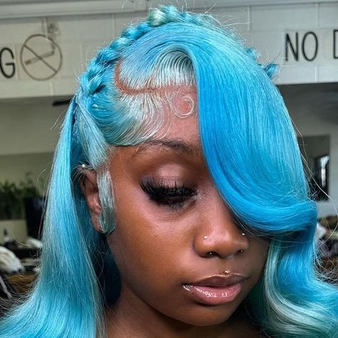 Nya Janelle (Jeanerette,La📍) on Instagram: "Giving the BLUESS😍😍💠 -TheManeDeal #lacewigs #lacefrontal #lacefrontwigs #frontalinstall #frontal #frontals #louisianahairstylist #viral #explorepage✨ #explorepage✨" Lace Fronts, Creative Hair Color, Creative Hair, Creative Hairstyles, Front Lace Wigs Human Hair, Girl Hair, Wig Styles, Black Girls Hairstyles, Lace Frontal