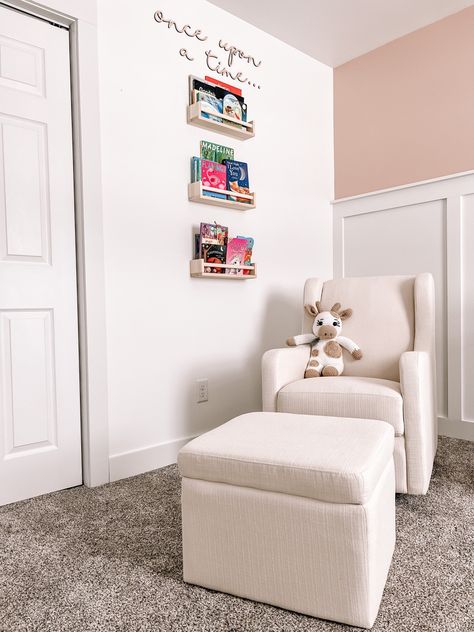 Once Upon A Time Reading Corner, Once Upon A Time Book Shelf, Reading Corner Nursery, Nursery Reading Corner, Baby Book Shelf, Once Upon A Time Nursery, Spice Rack Shelves, Nursery Reading, Rack Shelves