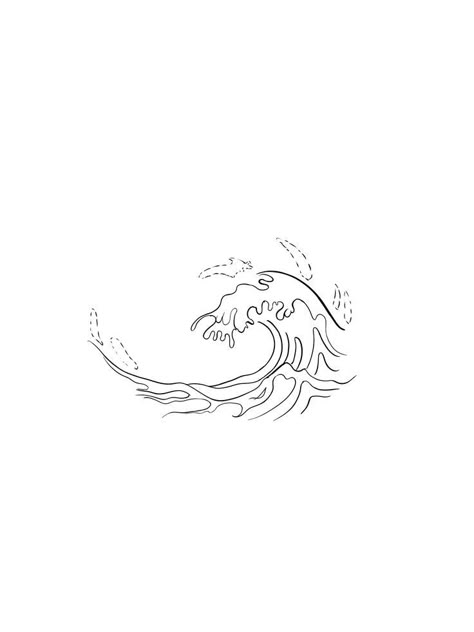 Ocean Simple Tattoo, Ocean Line Tattoo, Water Tattoo Ideas Ocean, Dainty Ocean Tattoos, Sea Minimalist Tattoo, Ocean Aesthetic Tattoo, Sea Waves Tattoo, Ocean Waves Tattoo, Simple Ocean Tattoo