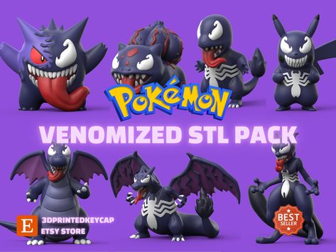 Excited to share the latest addition to my #etsy shop: Venom Pokemon 3D STL File Pack | Pokemon Files For 3D Printers | 3D Print Venomised Pokemons | Pokemon Venom | Venom Pokemon 3D STL Bundle https://etsy.me/40lkZA5 #gray #3dprinting #stl #3dprintstl #stlfile #pokemo 3d Printing Ideas Pokemon, 3d Printing Ideas To Sell, Cool 3d Prints, 3d Panel, D&d Minis, 3d Printing Diy, 3d Panels, 3d Printers, Art 3d